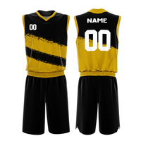 Uniformes de basketball pour hommes sans manches en polyester respirant imprimé en gros, haute qualité, personnalisables