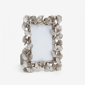 Marco de Fotos Metálico de Lujo con Hojas Plateadas, Estilo Vintage, Texturizado, para Decoración del Hogar, Mesa, Regalos de Boda - Product Image 4