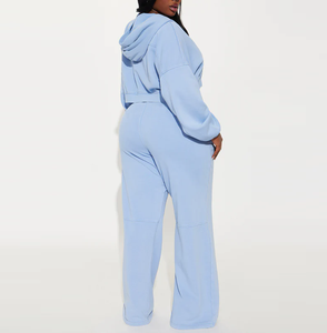 2026 New Arrival 2 Piece Set Women <b>Y2k</b> <b>Tracksuit</b> Heavyweight Cotton Cropped Hoodies Wide Leg Sweatpants Sets <b>Tracksuit</b> - Product Image 2