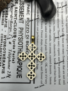 Rhodium Plated VVS Moissanite Clover <b>Cross</b> Pendant 925 Sterling <b>Silver</b> Black Color Stone Hip Hop Iced Out Charm <b>Necklace</b> for <b>Men</b> - Product Image 3