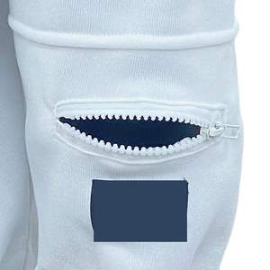 เสื้อฮู้ดผู้ชายสีขาวทรงโอเวอร์ไซส์ ลายการ์ตูนหน้ายิ้ม แต่งแอพพลิเค่ สวมใส่สบายๆ สำหรับฤดูใบไม้ร่วง ผลิตจากผ้าฝ้าย 100% เฟรนช์เทอร์รี่ - Product Image 3