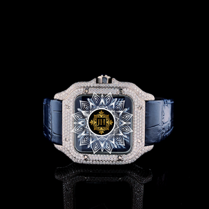 Premium Luxury Moissanite Quartz Stainless Steel Watch Antique Analog Silver <b>Case</b> Fashion Elegant Shimmering Brilliant Gemstones - Product Image 1