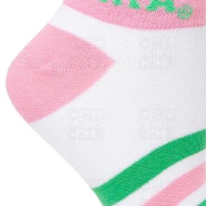 <b>White</b> Pink Green Stripe Crew <b>Socks</b> Cotton Blend Athletic <b>Socks</b> Casual Daily Wear Foot <b>Socks</b> Comfortable Fashion Accessories For - Product Image 6