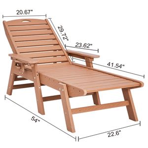 Sedia a Sdraio Moderna da Esterno in HDPE, Regolabile in 6 Posizioni, Capacità di Carico 400 Libbre, con Schienale - Product Image 4