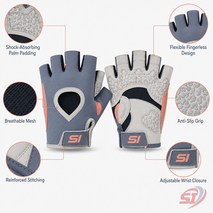 Gants de cyclisme personnalisés à demi-doigts, rembourrés en gel, respirants, antidérapants, absorbant les chocs, pour VTT et vélo de route, vente en gros OEM - Product Image 5