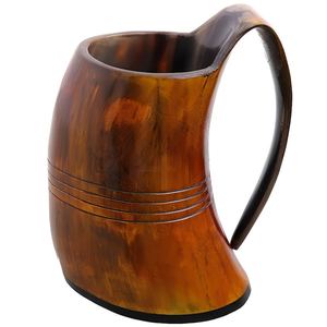 Tazas de cerveza grandes y resistentes hechas a mano con forma de cuerno son populares para servir cerveza en festivales, restaurantes y reuniones familiares. - Product Image 2