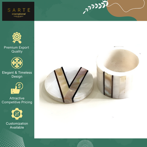 Boîte à bijoux en marbre blanc chic faite à la main avec incrustation de nacre d'ormeau de qualité supérieure, idéale pour offrir en cadeau - Product Image 6