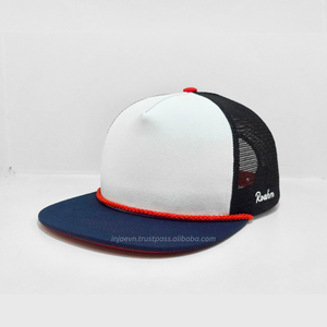 INJAE Custom 5 Panel Snapback <b>Hat</b> Mesh Back Rope Trucker <b>Hat</b> Flat Brim Sport Cap High-Quality Embroidery Logo OEM - Product Image 2