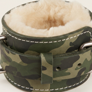 Sangle de cheville en cuir camouflage pour haltérophilie, avec boucle en D pour machine à câble, idéale pour la gym et l'exercice - Product Image 4