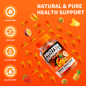 Caramelle Gommose Proteiche al Gusto Fragola con Etichetta Privata, 17g di Isolato di Siero del Latte, Nutrizione Sportiva per Muscoli Magri ed Energia - Product Image 2