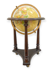 Globe terrestre décoratif avec support en bois élégant, design Art Déco, écologique, rotatif, fait main - Product Image 2