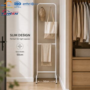 Made in Taiwan Metal Slim Steel Garment <b>Rack</b> Freestanding <b>Clothes</b> <b>Rack</b> for Bedroom Retail Store - Product Image 1