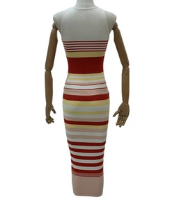 Vestido de Punto Ligero y Vibrante con Rayas Coloridas para Mujer, Ropa de Verano - Product Image 2