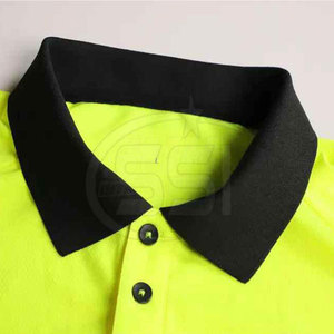 Factory Work Safety Polo Shirt ANSI Class 2 EN ISO 20471 Class 2 Breathable High Visibility Water Proof Reflective Trim <b>LED</b> - Product Image 2