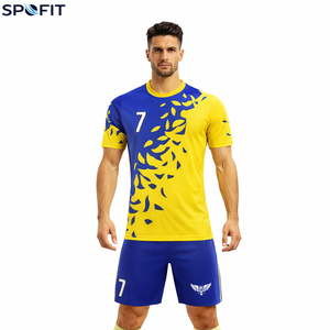 ชุดฟุตบอลแบบกำหนดเอง เสื้อเจอร์ซีย์โพลีเอสเตอร์ 100% ระบายอากาศได้ดี แขนสั้น ชุดฟุตบอลฤดูร้อน แห้งเร็ว พิมพ์ลายด้วยความร้อน - Product Image 3