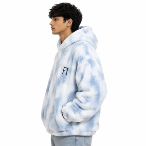 Sweat-shirt à capuche pour homme de haute qualité, en polaire sherpa, tie-dye, coupe ample, toucher doux, vêtements d'hiver, B2B, approvisionnement USA - Product Image 3