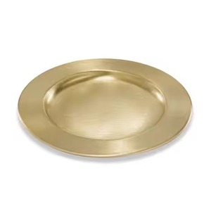 Assiette de présentation en laiton vintage décorative pour mariage, fête, restaurant, hôtel, décoration de table - Product Image 2
