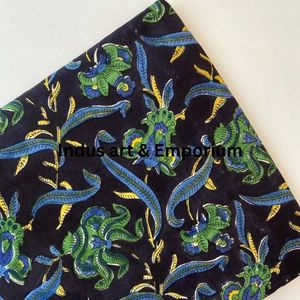 Tela de Algodón Cambray Estampada a Bloques 60x60, Tela de Algodón con Estampado Tradicional Jaipuri - Product Image 2