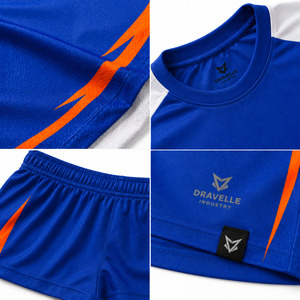 Ensemble maillot et short de futsal, polyester à séchage rapide, tenue d'équipe de football en salle, bleu cobalt, ensemble de football par sublimation - Product Image 4