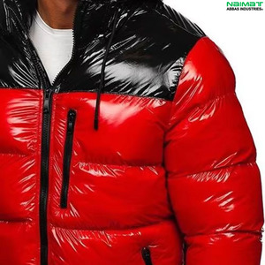 Puffer <b>Jacket</b> Hooded Windproof <b>Winter</b> Casual Coat with Zipper Closure Color Blocking Design - Product Image 5
