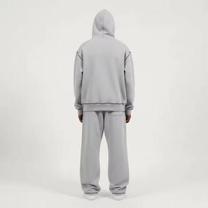 Ensemble de survêtement personnalisé de haute qualité pour l'hiver, sweat-shirt à capuche brodé, 100% coton molletonné, pour femmes, OEM ODM - Product Image 2