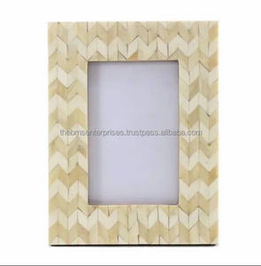 Marco de Fotos de Hueso de Búfalo Real con Rayas Grises y Blancas, el Más Popular y Vendido, 5R, Hecho a Mano, Duradero, Decoración Moderna para el Hogar y Negocios - Product Image 3