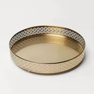 Plateau à chocolat en métal artisanal, plateau de service en acier inoxydable pour desserts, plateau de présentation de bonbons, décoration de table à manger - Product Image 3