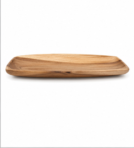 Bandeja y Plato Rectangular Rústico de Madera de Acacia Sólida Hecho a Mano, Acabado Pulido con Vetas Naturales, Ecológico y de Grado Alimenticio - Product Image 1