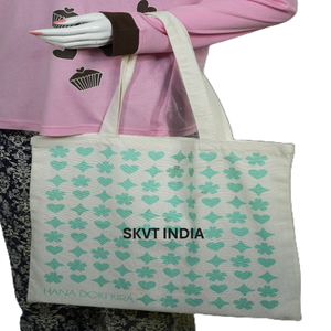 Sac fourre-tout en toile de coton pour femme, grande capacité, robuste, avec fermeture éclair, design de style japonais, écologique, réutilisable pour la plage et l'usage quotidien - Product Image 5