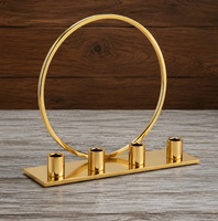 Luxuriöses Goldglas-Hurricane-Kerzenhalter-Set für Heimdekoration und Hochzeitstisch-Mittelstücke