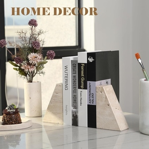2025 Hot Selling eavy-Duty Stone <b>Book</b> Ends for Hardback <b>Book</b> & Cookbooks Marble Decorative Bookends for Shelves - Product Image 3