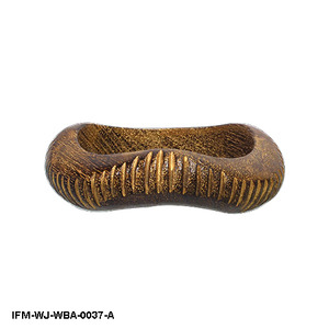Bracelet manchette en bois antique fait main, sculpté à la main, motif vague, finition bronze rustique, bijoux bohèmes pour femme - Product Image 5
