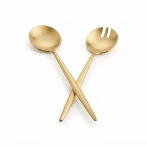 Ensemble de serveurs à salade en acier inoxydable de qualité supérieure, cuillère et fourchette à poignée nœud de récif fabriquées artisanallement pour l'hôtellerie, la restauration et les buffets - Product Image 5