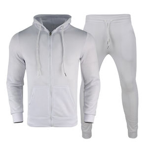 Conjunto Deportivo Informal de Otoño Invierno para Hombre, Estilo Europeo Americano, Sudadera con Capucha y Forro Polar de Color Sólido - Product Image 3