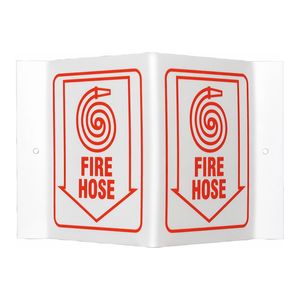 Panneau de signalisation d'incendie Brady phosphorescent en forme de V, 6 x 9 pouces, pour marquage de sécurité d'urgence - Product Image 2