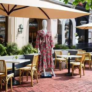 Women Bohemian Woven Floral Printed Co-Ord <b>Skirt</b> Set Lace Button Front Tie Crop Top Flare Sleeve Long Flared Summer Washable - Product Image 1