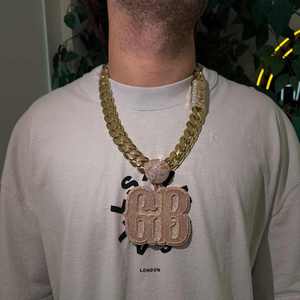 Hip Hop Jewelry Mens Iced Custom Letter Charm Pendant 925 Sterling Silver VVS Moissanite Number Name Initial Logo - Product Image 2