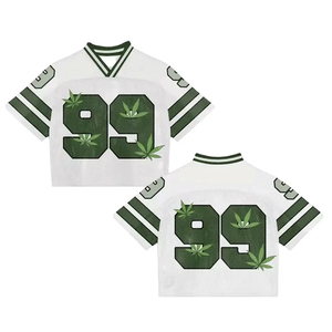 Maillot de football américain en mesh respirant, grande taille, imprimé par transfert thermique, manches courtes, vêtements de sport unisexes pour adultes - Product Image 2