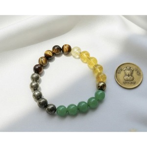 Pulsera de pirita natural hecha a mano al por mayor, con cuentas, imán de la fortuna, pulsera de cristal curativo en forma de corazón de la India para fiestas - Product Image 1