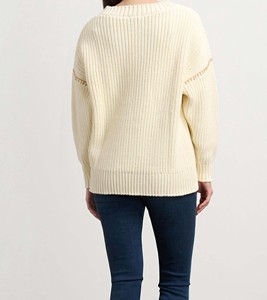<b>V</b> <b>Neck</b> Floral Print Breathable Sweater Women's Spring Lightweight Knit Shirt Ethnic Style Ladies <b>Jumper</b> - Product Image 4