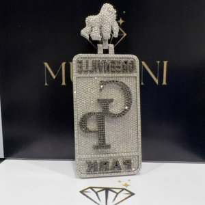 Colgantes y Dijes Personalizados de Plata de Ley S925 con Nombre, Estilo Hip Hop, Diamantes VVS de Corte Brillante, Engaste en Canal, Forma de Candado, Certificado IGI, para Fiestas - Product Image 4