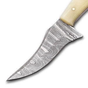 Cuchillo de Caza de Acero de Damasco con Mango de Madera Premium, Herramienta para Actividades al Aire Libre como Camping, Senderismo, Pesca y Aventuras - Product Image 3
