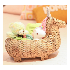 Cesta de Jacinto de Agua con Forma de Unicornio, Cesto de Almacenamiento Tejido a Mano con Asa, Decoración Premium Hecha a Mano para el Hogar de Vietnam - Product Image 4