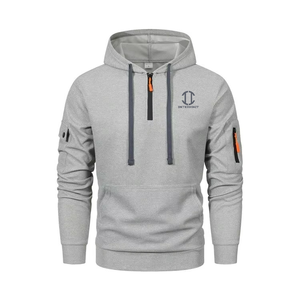 Sweat-shirts à capuche pour hommes avec logo personnalisé brodé, 100% coton, patchwork écologique, coupe-vent d'hiver, polaire chaud - Product Image 5