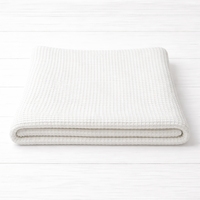 Serviette de bain en coton blanc doux à texture gaufrée, légère, séchage rapide, qualité supérieure