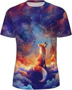 T-shirt à manches courtes pour homme, col rond, imprimé graphique tête d'ours Cloud City, coupe ample, style streetwear décontracté, 100% coton tricoté - Product Image 1