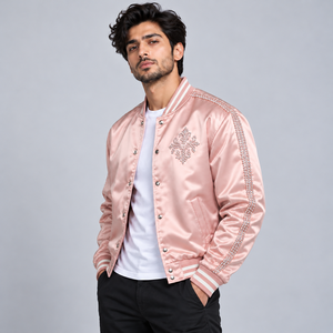 Chaqueta Varsity de Manga Larga con Cuello Alto para Hombre, de Lana y Lona para Invierno, Venta al Por Mayor a Bajo Precio, Fabricantes con OEM - Product Image 3