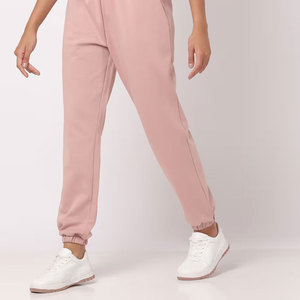 Pantalones Deportivos de Forro Polar Rosa para Mujer, Cintura Elástica, Casuales, Largos, de Color Sólido, para Invierno, de Poliéster/Algodón, con Cierre de Cremallera - Product Image 2