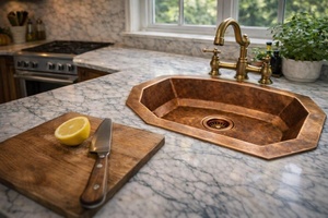 Lavabo de cobre premium: solución de lujo para baño, producto de interior de alta gama, lavabo de cobre artesanal, artículo decorativo. - Product Image 6