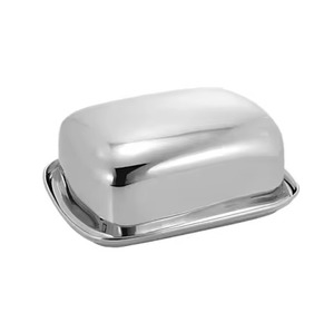 Organizador de desayuno, plato de metal para mantequilla con tapa, caja de almacenamiento de mantequilla para mesa de comedor - Product Image 1